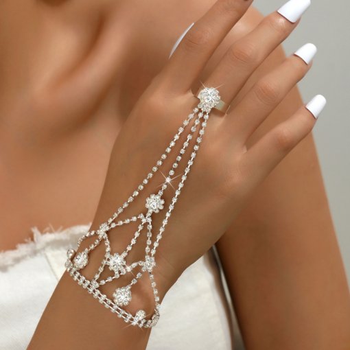 Cross-border jewelry wholesale African popular bracelet dance rhinestone constellation tassel female bracelet ring