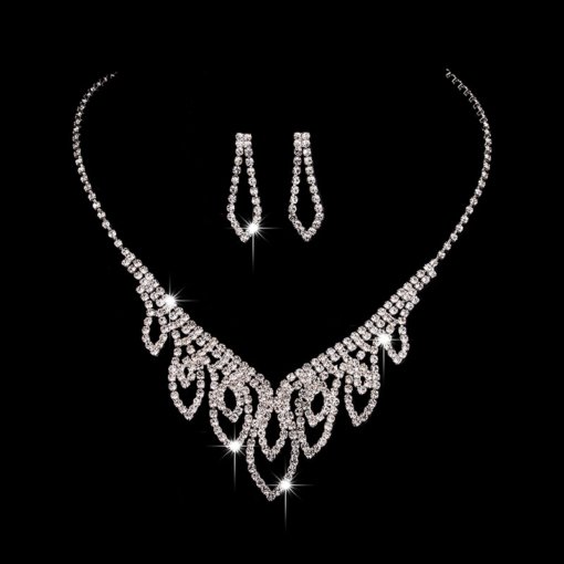 Wedding Jewelry cross-border European and American fashion wedding bridal accessories clothing versatile necklace and earrings suite 622 - 图片 6