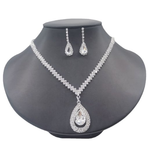 Special Price! Jewelry set luxury wedding the dinner party women's water drop stone necklace and earring suit - 图片 5