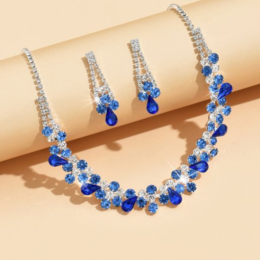 Elegant bridal necklace earrings zircon wedding accessories suit wedding dress evening dress accessories wedding banquet jewelry - Image 4