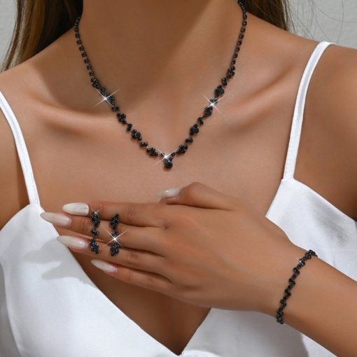 Factory wholesale simple fashion jewelry suit bridal necklace elegant jewelry 425 earrings fashion all-matching - Image 2