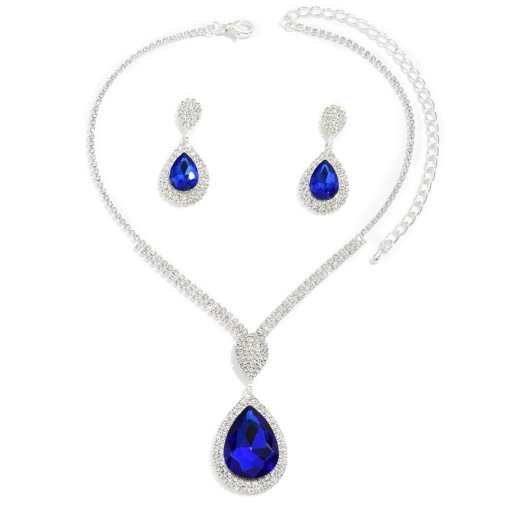 Fashion temperament red sapphire blue water drop pendant affordable luxury style design niche trendy suit autumn and winter all-matching wholesale - Image 5