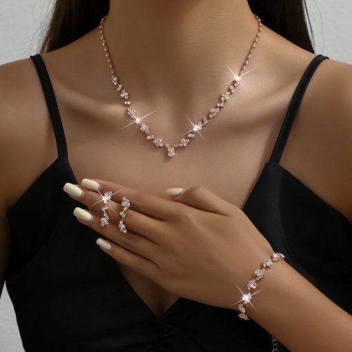 Factory wholesale simple fashion jewelry suit bridal necklace elegant jewelry 425 earrings fashion all-matching - Image 21
