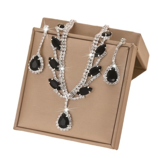 Foreign trade Jewelry factory wholesale europe and america cross border luxury rhinestone super beautiful necklace and earrings suite Jewelry set - Image 5