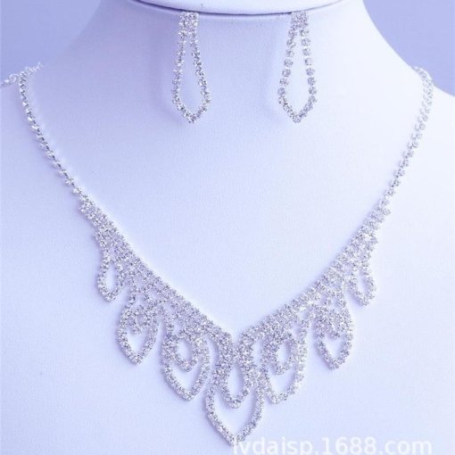 Wedding Jewelry cross-border European and American fashion wedding bridal accessories clothing versatile necklace and earrings suite 622 - 图片 4