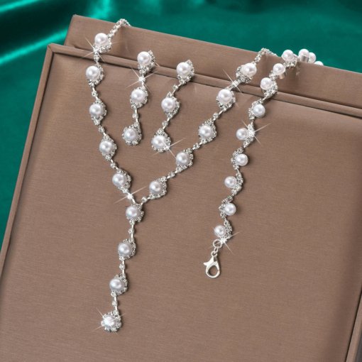 2024wish Amazon cross-border platform supplies fashion jewelry suit necklace ear stud bracelet - Image 4