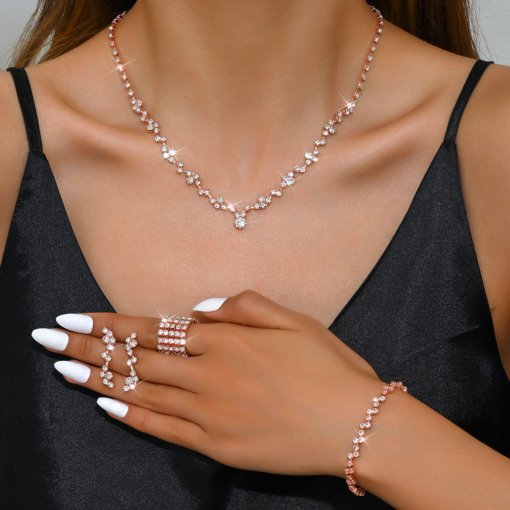 Factory wholesale simple fashion jewelry suit bridal necklace elegant jewelry 425 earrings fashion all-matching - Image 28