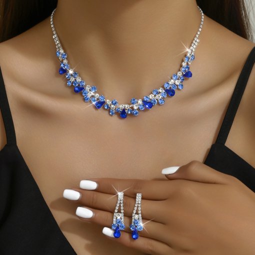 Elegant bridal necklace earrings zircon wedding accessories suit wedding dress evening dress accessories wedding banquet jewelry - Image 3