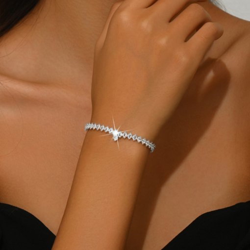 Cross-border AliExpress hot sale European and American bride ornament refined and simple clavicle necklace and earrings suite wedding dress accessories - Image 3