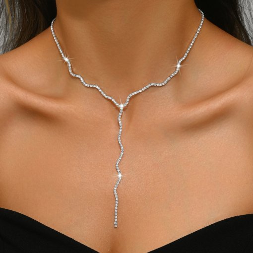Internet celebrity same style sexy rhinestone full diamond neck short necklace necklace European and American personalized trendy all-match necklace - Image 3