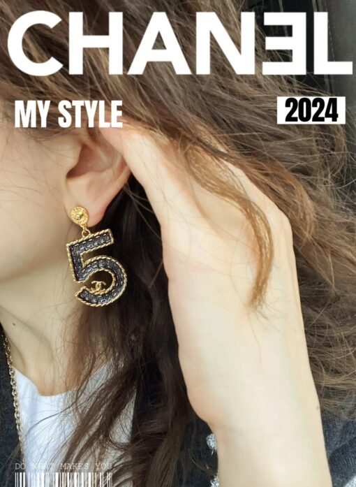 Chanel 24s new model No. Denim pattern Pendant earrings - Image 2