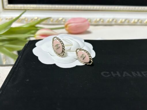Chanel new pink enamel diamond earrings - Image 5