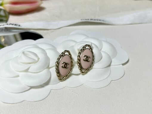 Chanel new pink enamel diamond earrings - Image 3