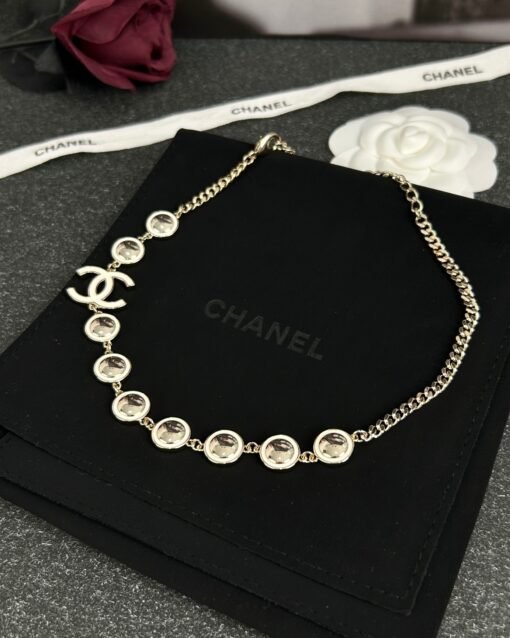 Chanel new style white oil-drop double c round glossy necklace - Image 3