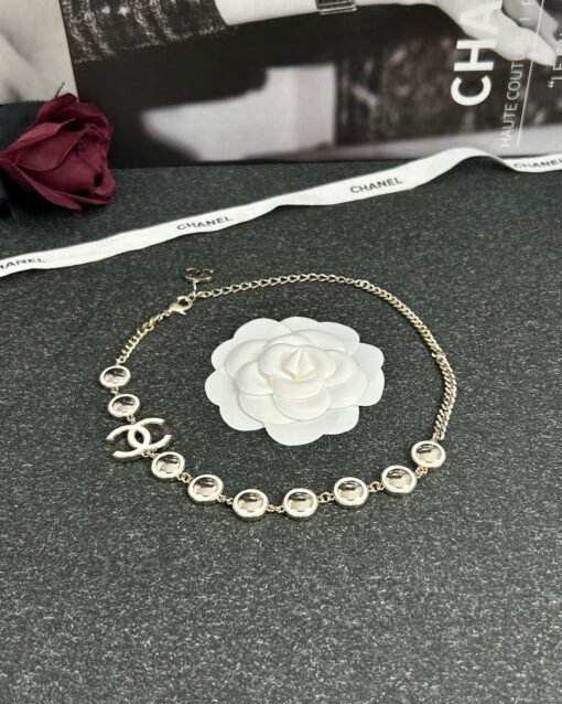 Chanel new style white oil-drop double c round glossy necklace - Image 2