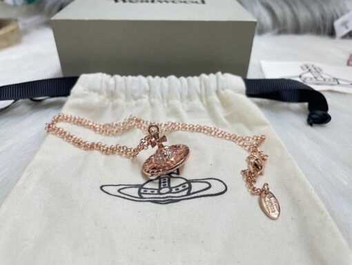 The Empress Dowager's new silver diamond rivet three-dimensional Vivian Saturn star necklace for women - Image 2