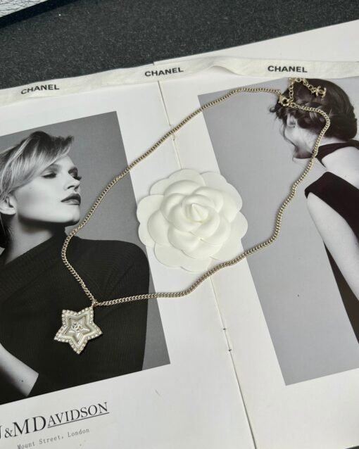 Chanel CHANE new five-pointed star pearl edge diamond diamond necklace - Image 6