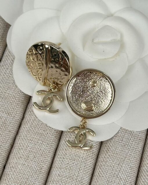 Chanel new style round diamond letters AB double c earrings - Image 9