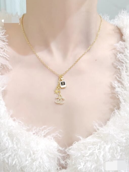 Chanel new style perfume bottle elements five-pointed star simple necklace - Image 3