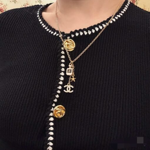 Chanel new style perfume bottle elements five-pointed star simple necklace - Image 2