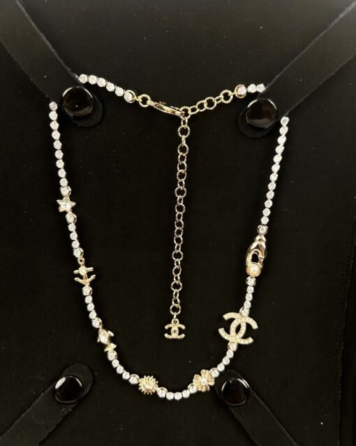 Chanel early spring new style Ocean series Multi-element accessories Star anchor Small fish Four-leaf clover Rhinestone double C necklace - Image 2