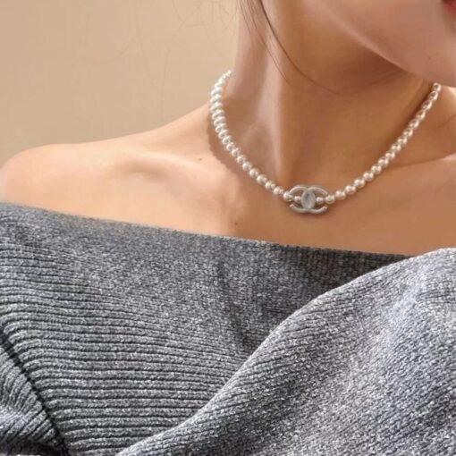 Chanel new niche style white pearl fashion high-end adjustable clavicle chain necklace - Image 2