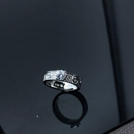 Cartier Ring New Main Diamond Gypsophila Couple Ring Rose Gold White Gold - 图片 5