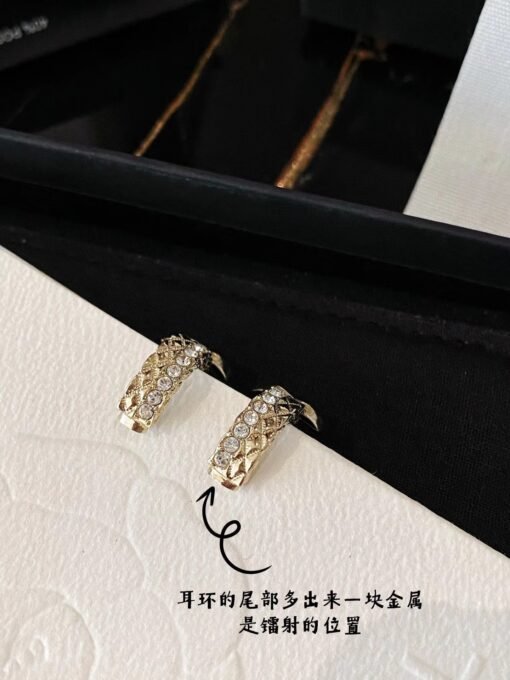 Chanel  diamond diamond double C ring earrings - Image 4