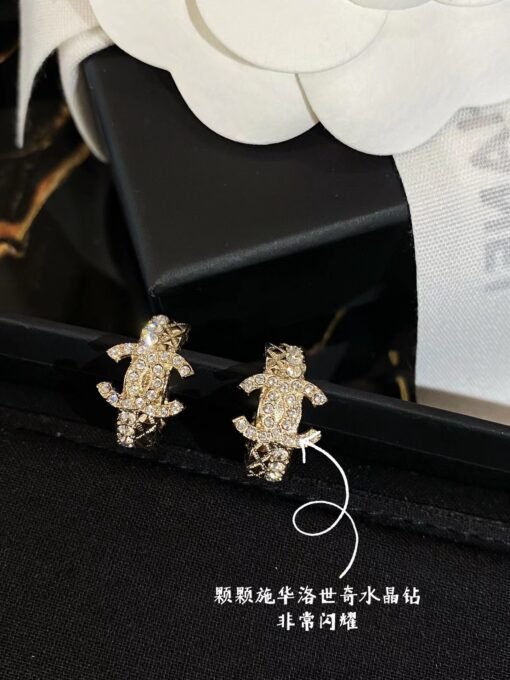 Chanel  diamond diamond double C ring earrings - Image 2