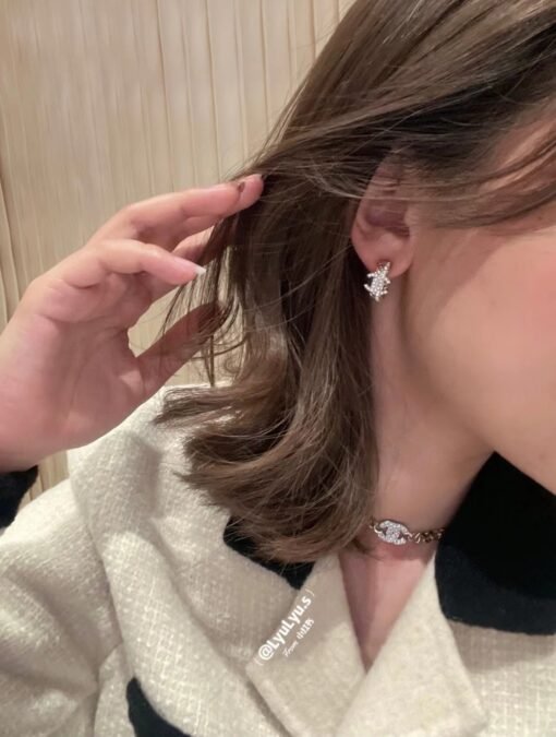 Chanel  diamond diamond double C ring earrings - Image 6
