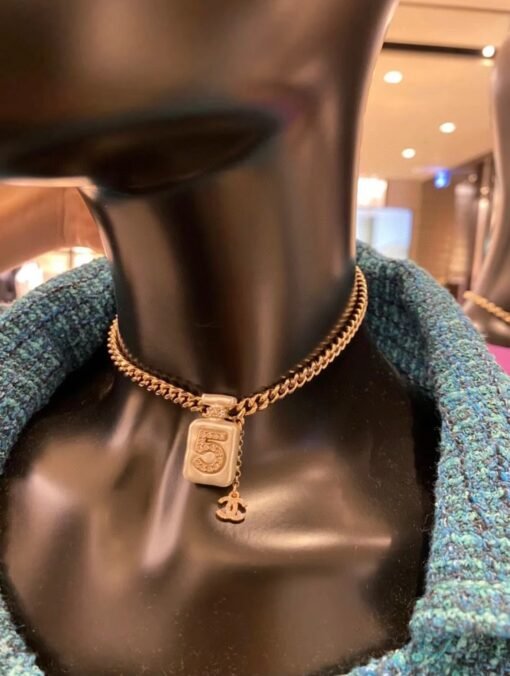 Chanel  Crystal No. 5 Perfume Bottle Tassel Double C Necklace】 - Image 6