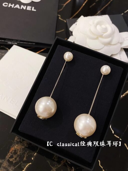 Chanel  classical double bead earrings - Image 2