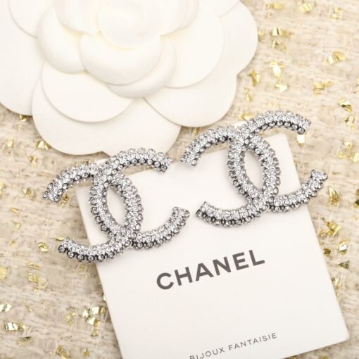 chanel23p large double C rhinestone earrings - Image 3