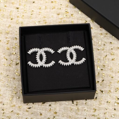 chanel23p large double C rhinestone earrings - Image 2