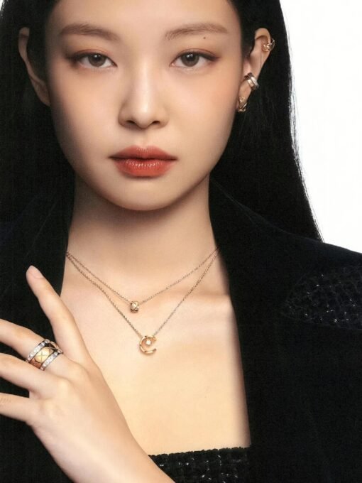 New rose gold coco crush diamond pattern round gold bean necklace - Image 8