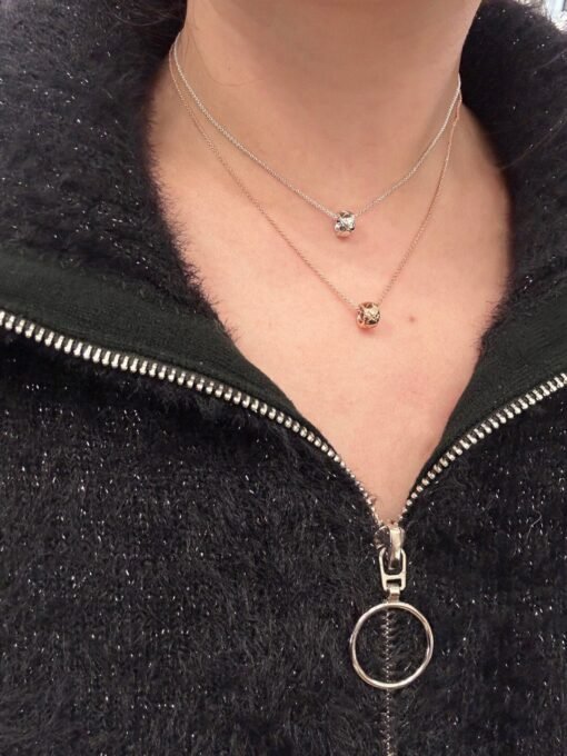 New rose gold coco crush diamond pattern round gold bean necklace - Image 9
