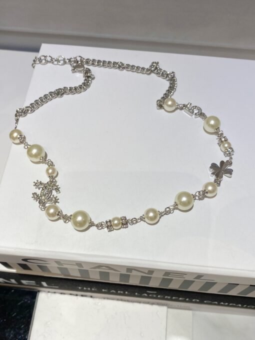 Four-leaf clover star pearl necklace