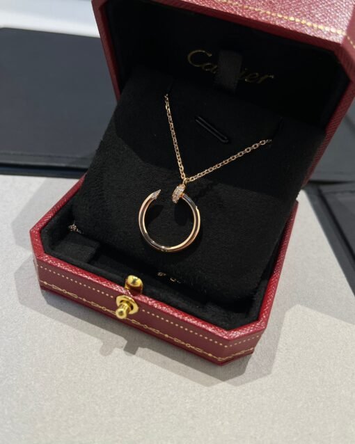 Cartier head and tail diamond nail necklace rose gold - 图片 9