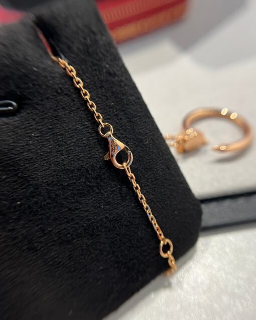 Cartier head and tail diamond nail necklace rose gold - 图片 8