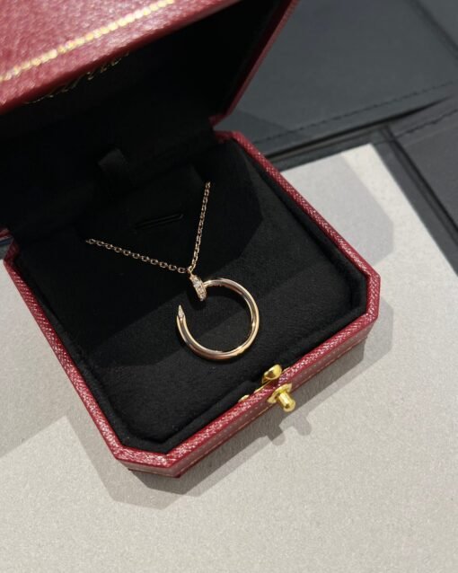 Cartier head and tail diamond nail necklace rose gold - 图片 3