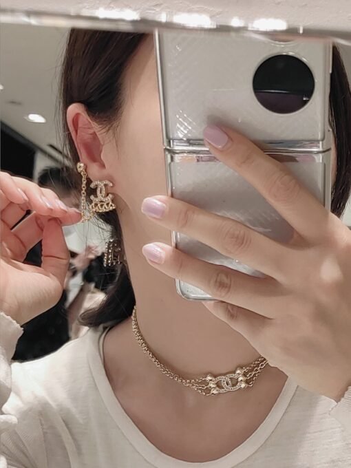Chanel 23c Love Asymmetric Tassel EarringsThe entire series of "202Early Spring New Style&quot - Image 5