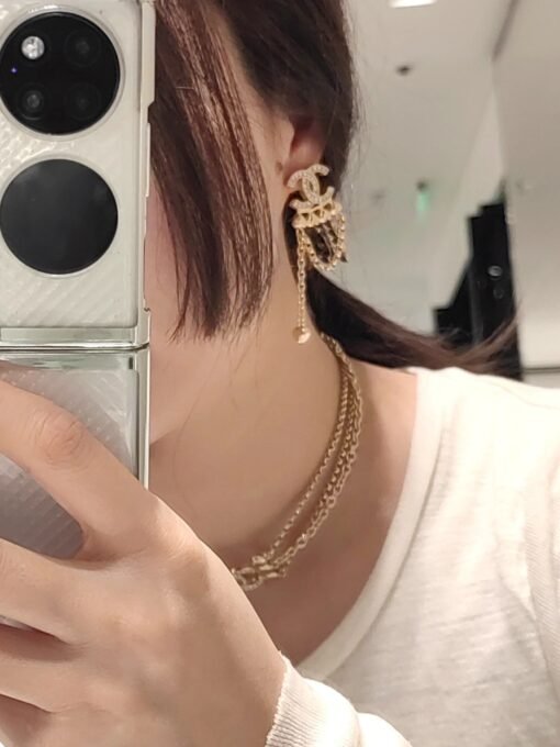 Chanel 23c Love Asymmetric Tassel EarringsThe entire series of "202Early Spring New Style&quot - Image 6