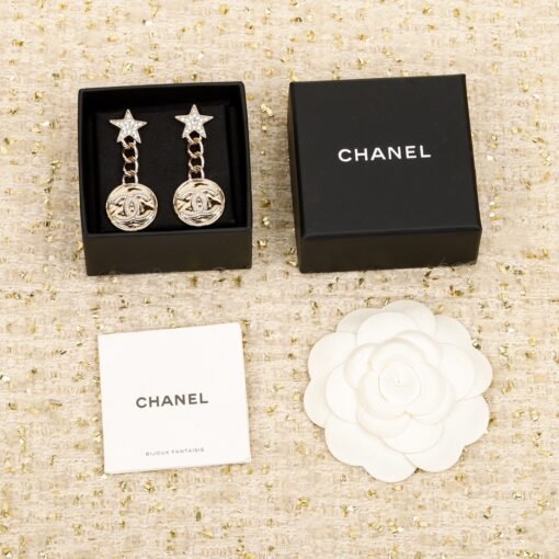 [Chanel 23B Five-pointed Star Double C Earrings]