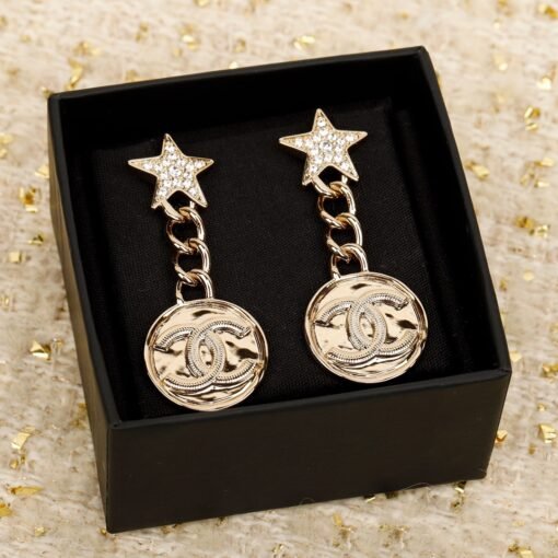 [Chanel 23B Five-pointed Star Double C Earrings] - Image 2