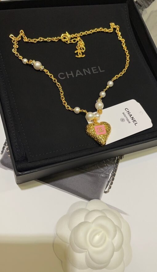 5 Lava Love
 23K new retro pink gold lava love double C pearl necklace - Image 2