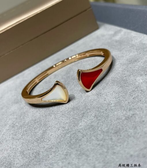 (Red and white) Bulgari high-end fan-shaped skirt bracelet, - 图片 6