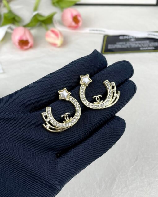 CHANE 24C new meteor semicircle full diamond earrings - 图片 4