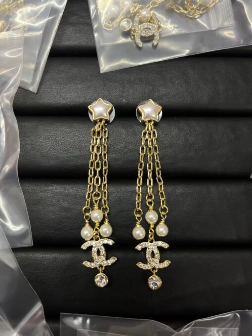 Chanel new Star Tassel Double C Earrings