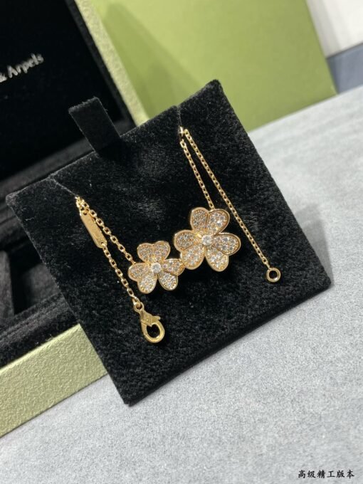 VCA double flower clover necklace, rose gold, - 图片 6