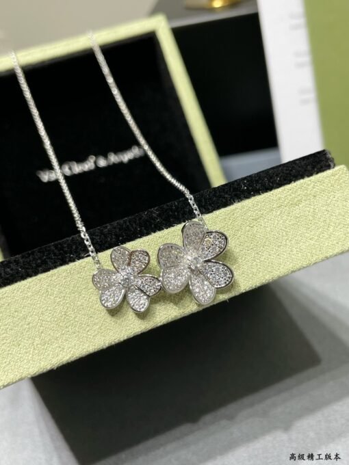 VCA double flower clover necklace, rose gold, - 图片 3